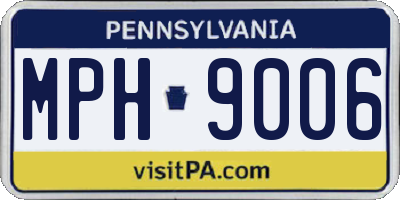 PA license plate MPH9006