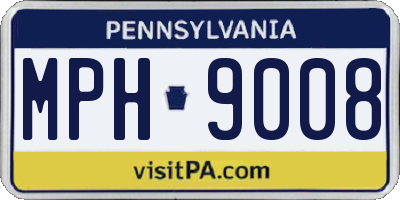PA license plate MPH9008