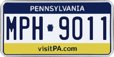 PA license plate MPH9011