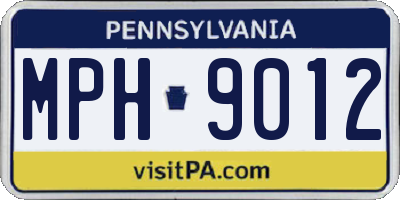 PA license plate MPH9012