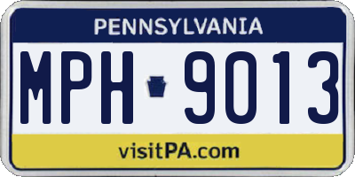 PA license plate MPH9013