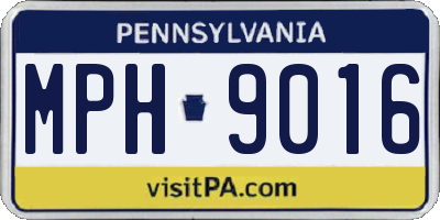 PA license plate MPH9016