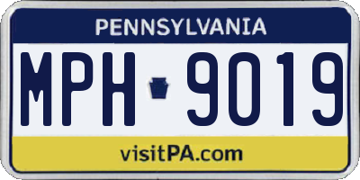 PA license plate MPH9019