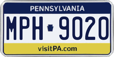 PA license plate MPH9020