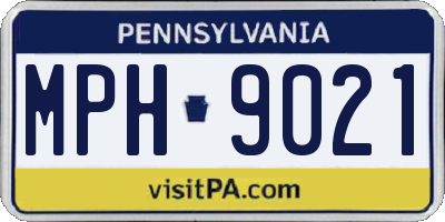 PA license plate MPH9021