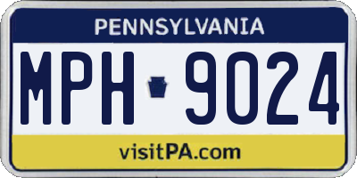PA license plate MPH9024