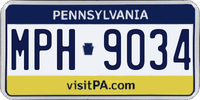 PA license plate MPH9034