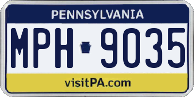 PA license plate MPH9035