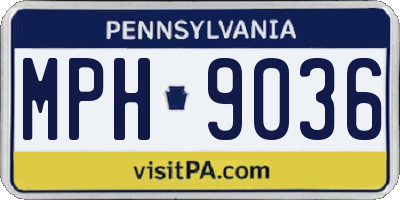 PA license plate MPH9036