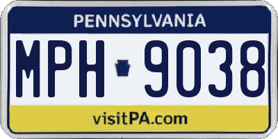 PA license plate MPH9038
