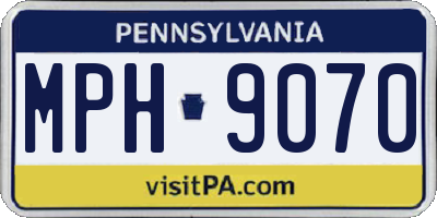 PA license plate MPH9070