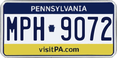 PA license plate MPH9072