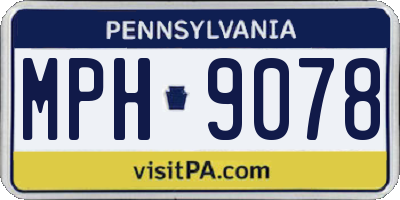PA license plate MPH9078