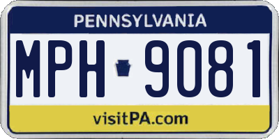 PA license plate MPH9081