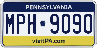 PA license plate MPH9090