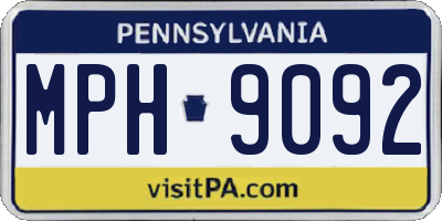 PA license plate MPH9092