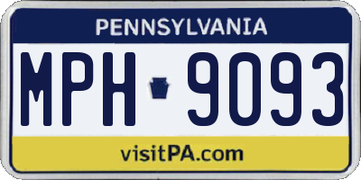 PA license plate MPH9093