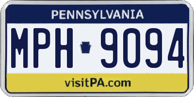 PA license plate MPH9094