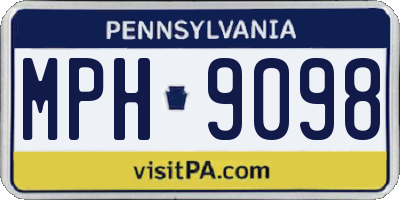 PA license plate MPH9098