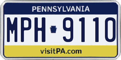 PA license plate MPH9110