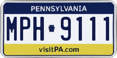PA license plate MPH9111