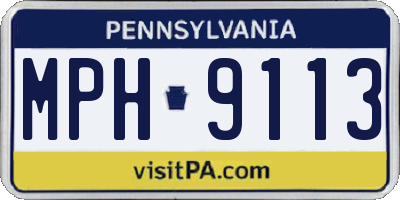 PA license plate MPH9113