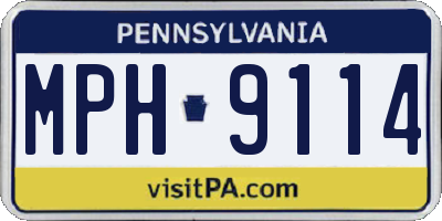 PA license plate MPH9114
