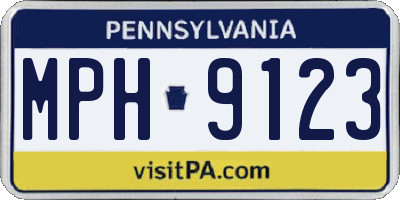 PA license plate MPH9123