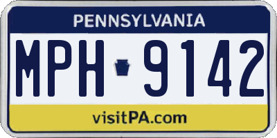 PA license plate MPH9142