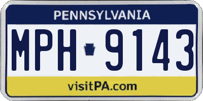 PA license plate MPH9143