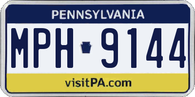 PA license plate MPH9144