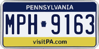 PA license plate MPH9163
