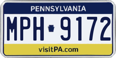 PA license plate MPH9172