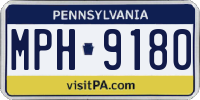 PA license plate MPH9180