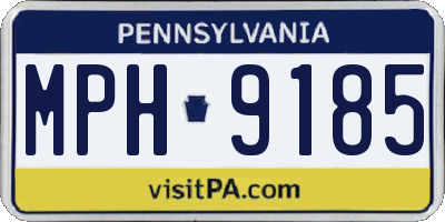 PA license plate MPH9185