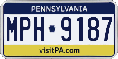 PA license plate MPH9187
