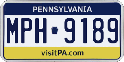 PA license plate MPH9189