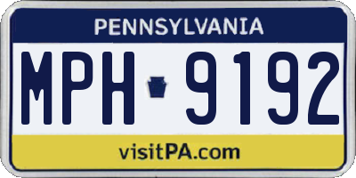 PA license plate MPH9192
