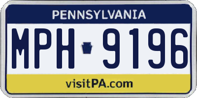 PA license plate MPH9196