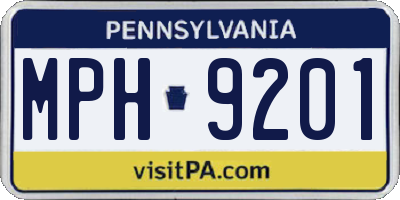 PA license plate MPH9201