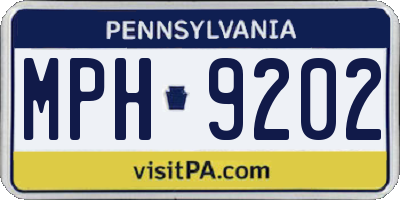 PA license plate MPH9202