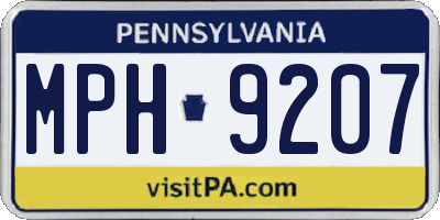 PA license plate MPH9207