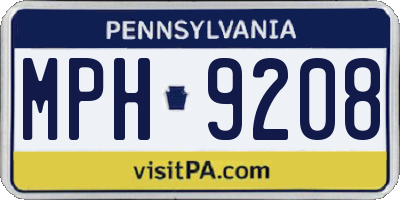 PA license plate MPH9208