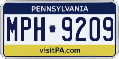 PA license plate MPH9209
