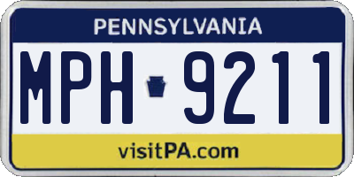 PA license plate MPH9211