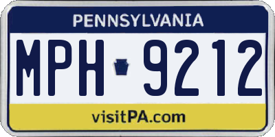 PA license plate MPH9212