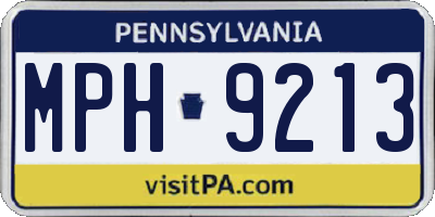 PA license plate MPH9213
