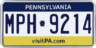 PA license plate MPH9214