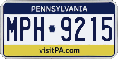 PA license plate MPH9215
