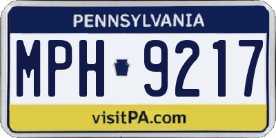 PA license plate MPH9217